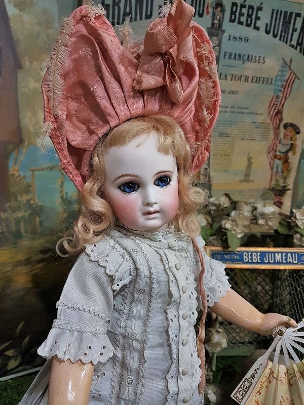 Rare French Bisque Premier Bebe by Jumeau with gorgeous Eyes /1877