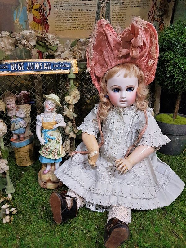 Rare French Bisque Premier Bebe by Jumeau with gorgeous Eyes /1877
