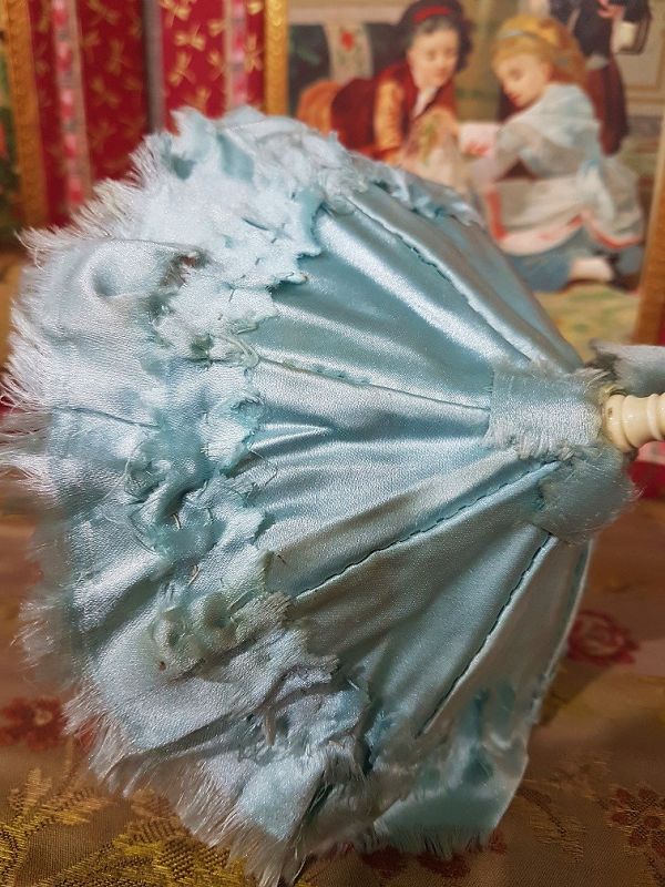 Rare small French Poupee Silk Parasol for Huret , Rohmer .....