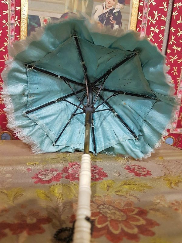 Rare small French Poupee Silk Parasol for Huret , Rohmer .....