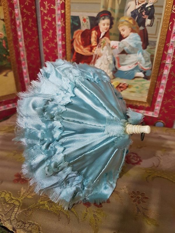 Rare small French Poupee Silk Parasol for Huret , Rohmer .....