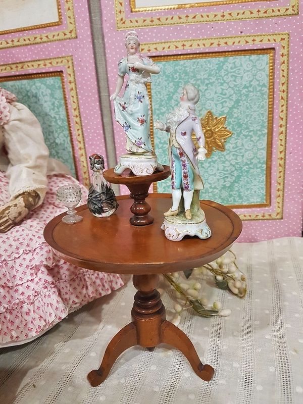 Rare Huret Era 1860th. Miniature Two-Top Table .... Mahagany
