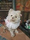 Rare Fur covered Paper Mache Toy Dog for Doll Display