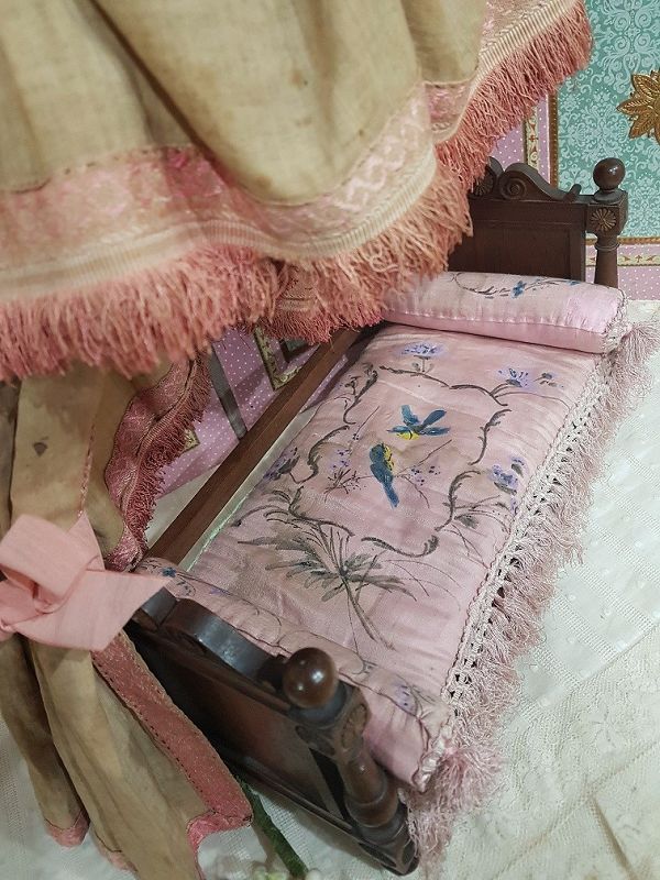 Rare early 19th. century French Poupee Day Bed with Lavish Fittings