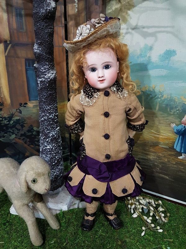 Lovely Early Figure C French Bisque Bebe by Jules Steiner