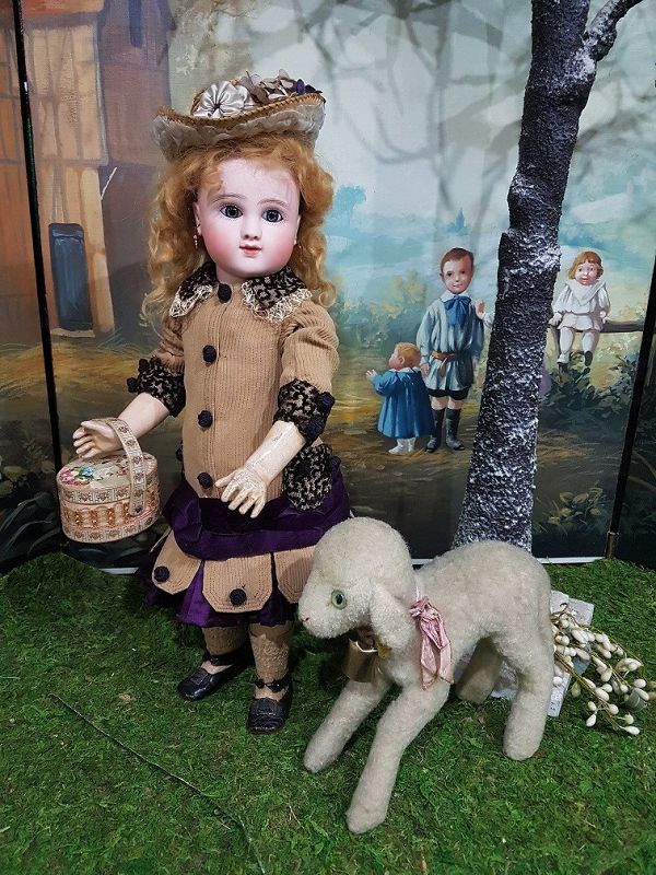 Lovely Early Figure C French Bisque Bebe by Jules Steiner