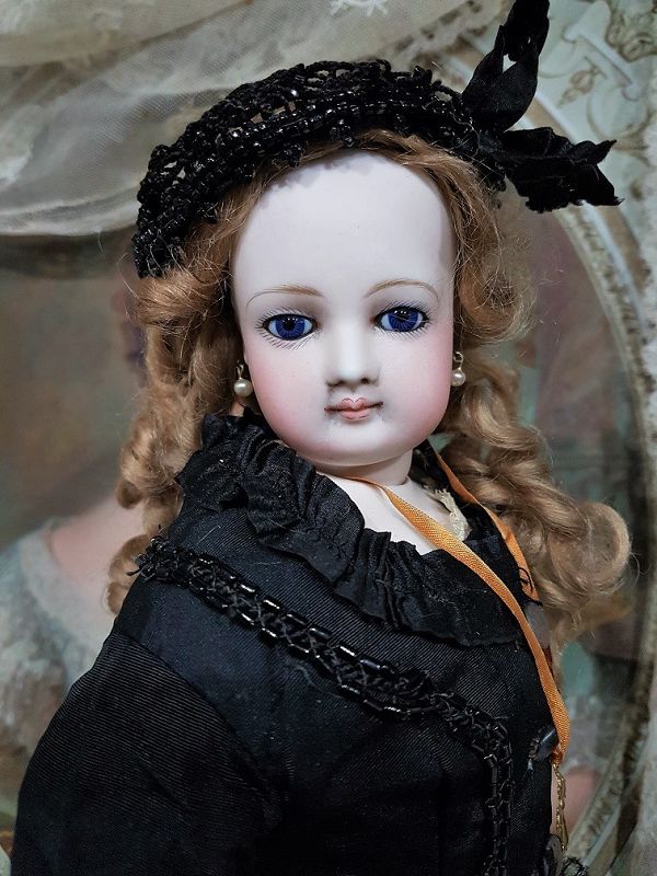 SOLD Antique DEP Size 7 Antique French Bisque Doll, 17.5 IN