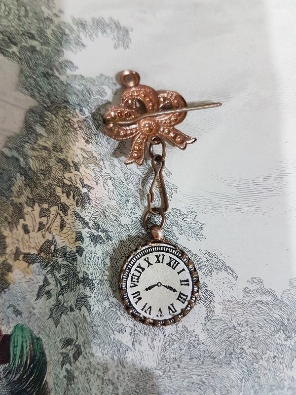 Superb French Faux - Watch Poupee Pin in Original Box for Mlle. Lily