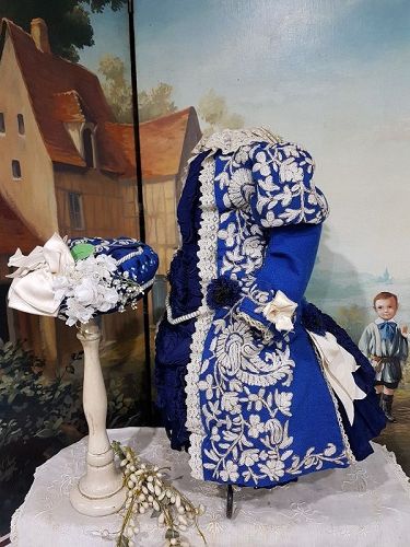 Superb French Woolen and Silk Costume for Jumeau or Bru Bebe