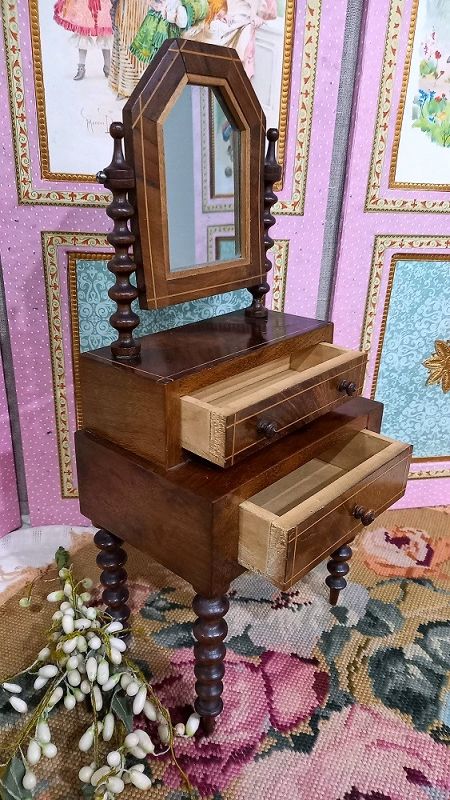 Pretty French Wooden Toilette Table for Poupee or Small Bebe ....