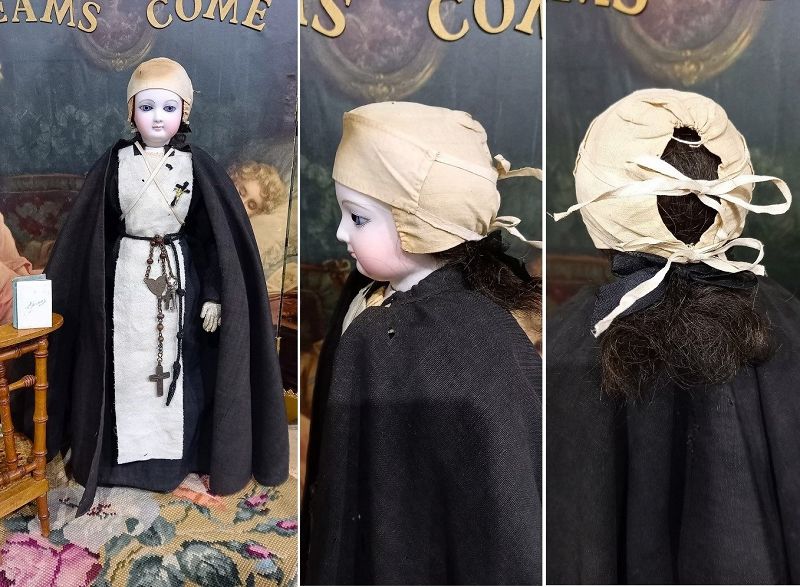 Rare original French Bisque &quot; Nun&quot; Poupee in original Costume