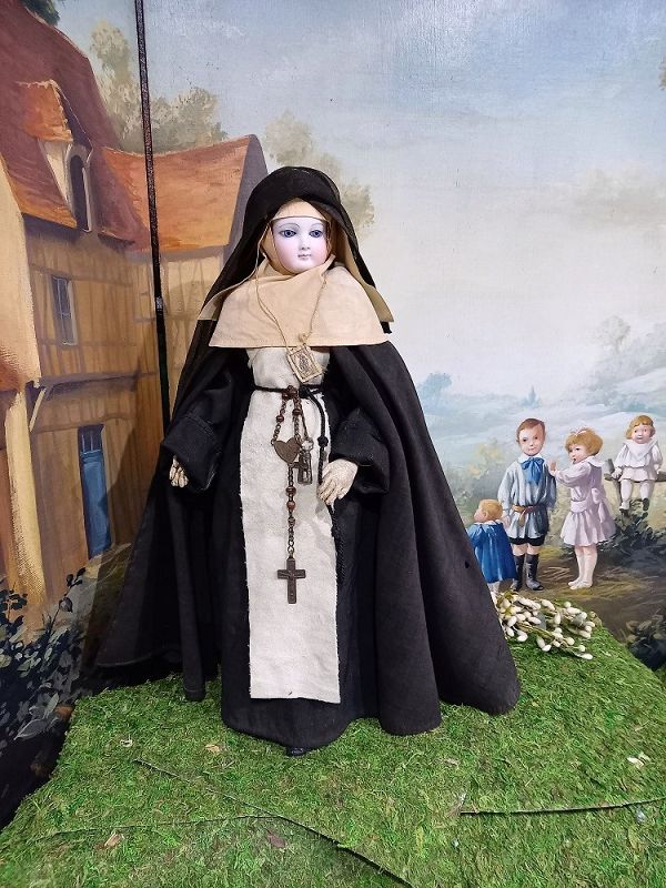 Rare original French Bisque &quot; Nun&quot; Poupee in original Costume