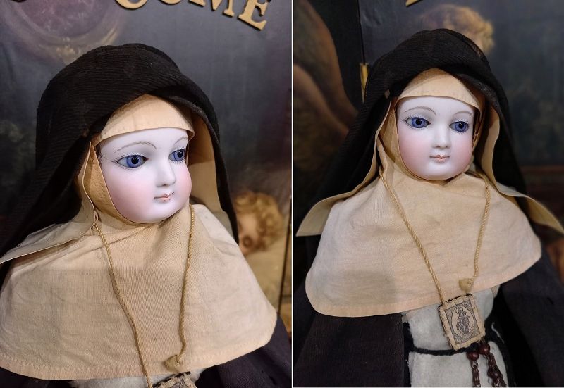 Rare original French Bisque &quot; Nun&quot; Poupee in original Costume