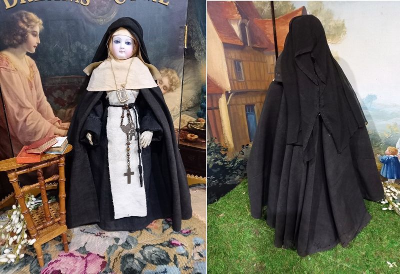 Rare original French Bisque &quot; Nun&quot; Poupee in original Costume