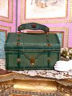 Rare French Miniature Poupee Leather Valise / 1860/65th.