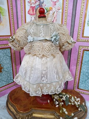 Pretty Antique Silk and Lace costume for 14" Bebe