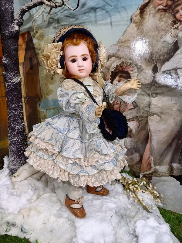 Rare French Bisque Bebe by Joanny with lovely antique Costume