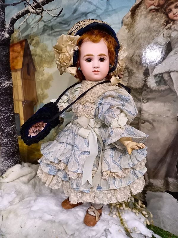 Rare French Bisque Bebe by Joanny with lovely antique Costume