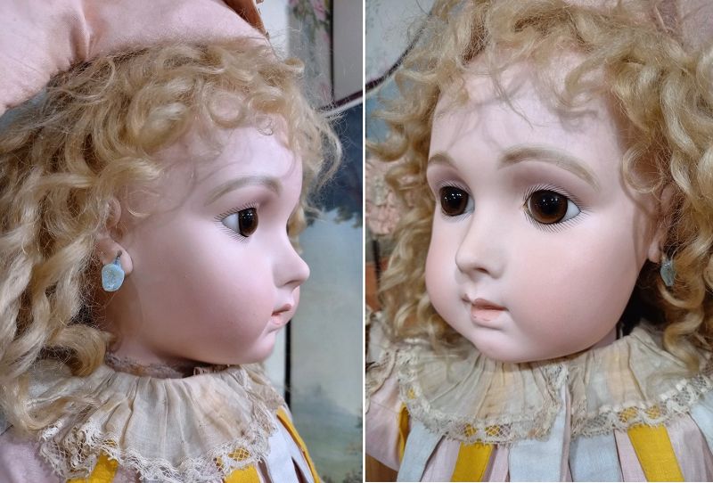 Rare French Bisque Long Face Bebe size 13 by Emile Jumeau / 1885th.