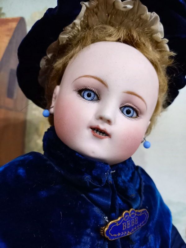Rare Moon Face French Bisque Bebe Steiner in original Condition/ 1875