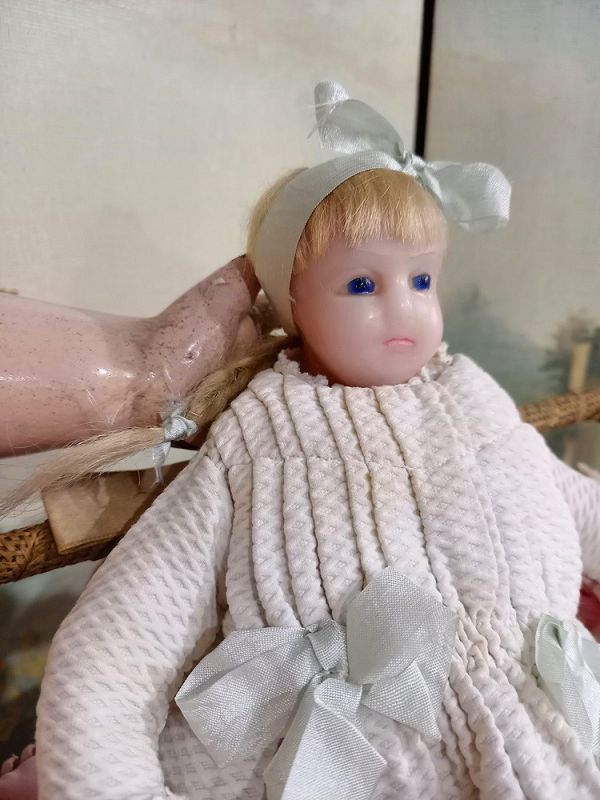 Lovely 19th. century English Poured Wax Child all original Wearing