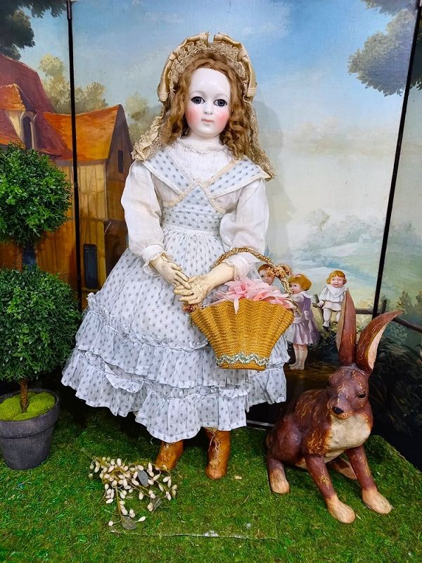 Rare large Early French Porcelain Poupee by Blampoix / 1855th.