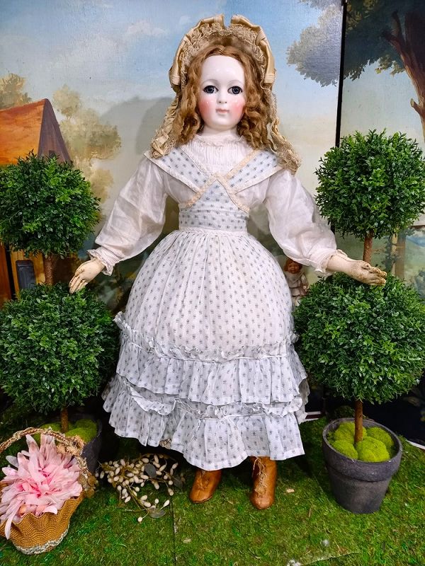 Rare large Early French Porcelain Poupee by Blampoix / 1855th.