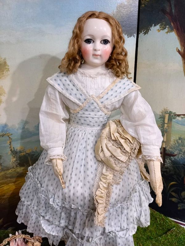 Rare large Early French Porcelain Poupee by Blampoix / 1855th.