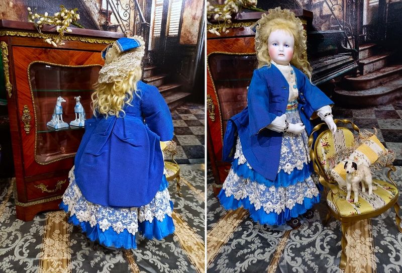 Rare early French Bisque Poupee by Leontine Rohmer / circa 1858th.