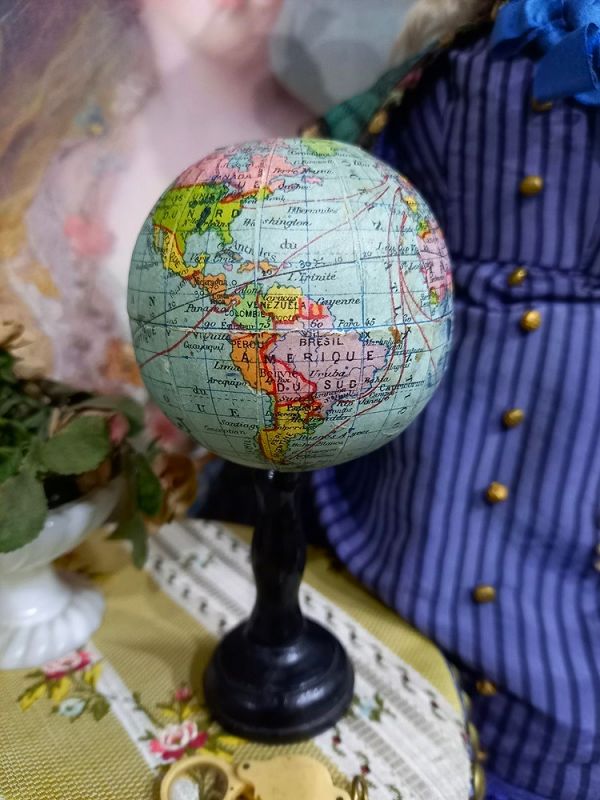 19th. century French Doll size Miniature Table Globe