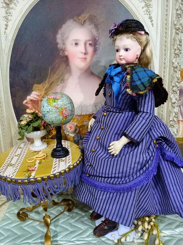 19th. century French Doll size Miniature Table Globe