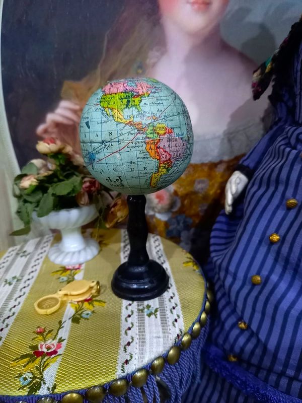 19th. century French Doll size Miniature Table Globe