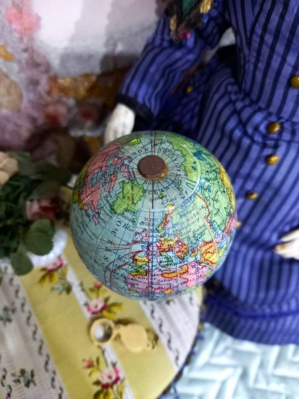 19th. century French Doll size Miniature Table Globe