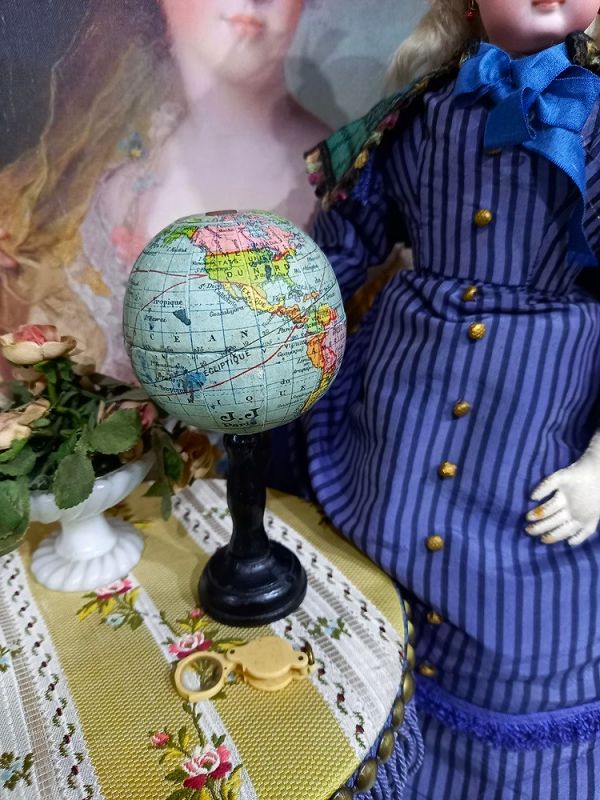 19th. century French Doll size Miniature Table Globe