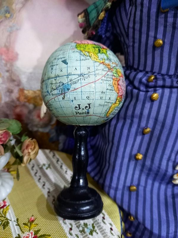 19th. century French Doll size Miniature Table Globe