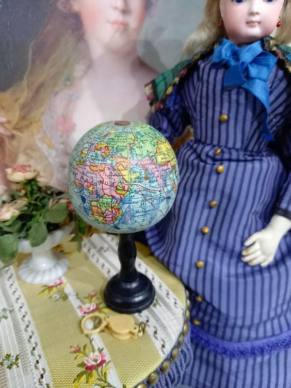 19th. century French Doll size Miniature Table Globe