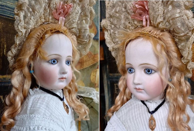 Rare French Bisque Portrait Poupee by Jumeau