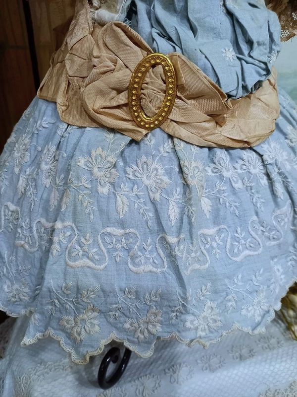 Fine one of a kind all Hand embroidered Bebe Costume with Bonnet