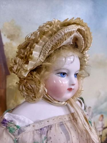 Rare early 1860th. Fancy silk Bonnet by Mlle. Bereux 1860th.