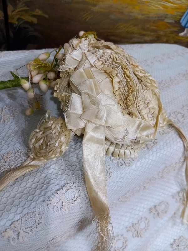 Rare early 1860th. Fancy silk Bonnet by Mlle. Bereux 1860th.