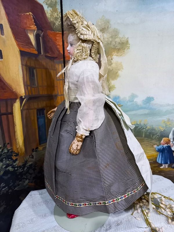 Exquisite 4 piece Costume for Huret era Poupee about 1860th.