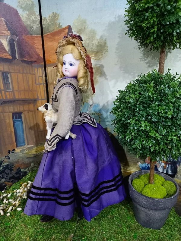 French Bisque Poupee by Jumeau with original Gown