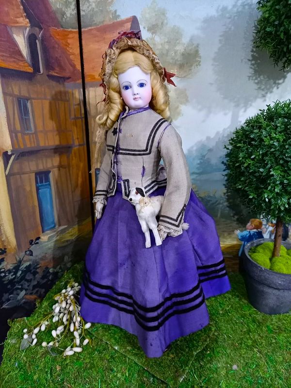 French Bisque Poupee by Jumeau with original Gown