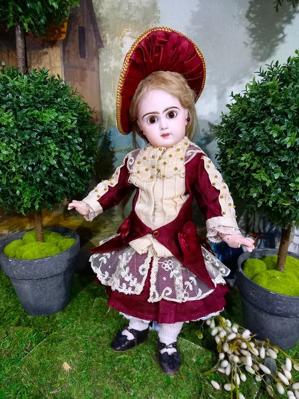 Darling size 4 French Bebe Jumeau with lovely clothing