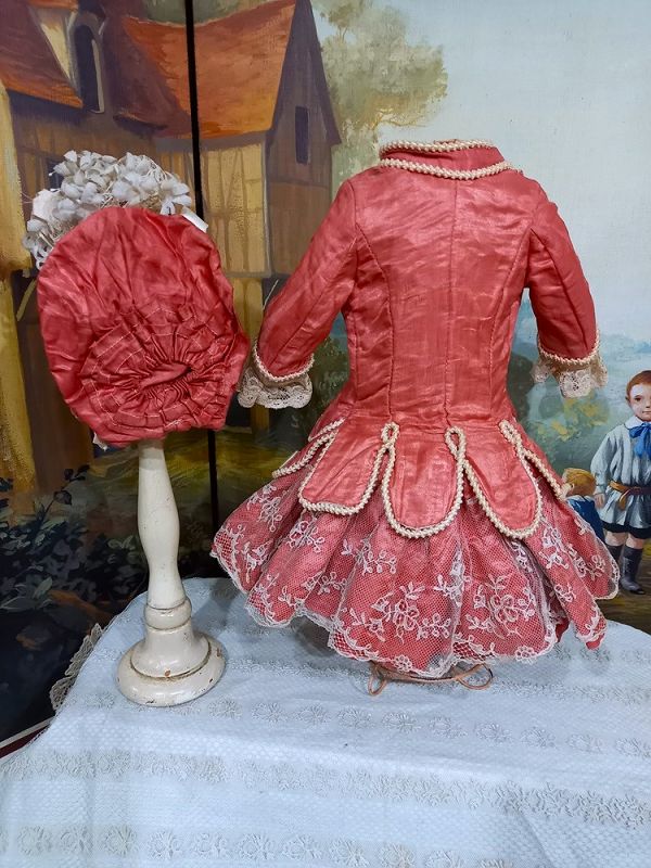 Elegant one of a kind French Bebe silk Costume with bonnet