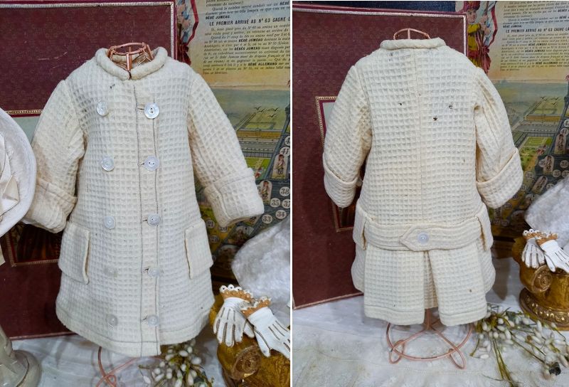 Rare all original Maison Jumeau Bebe Winter Couture Ensemble