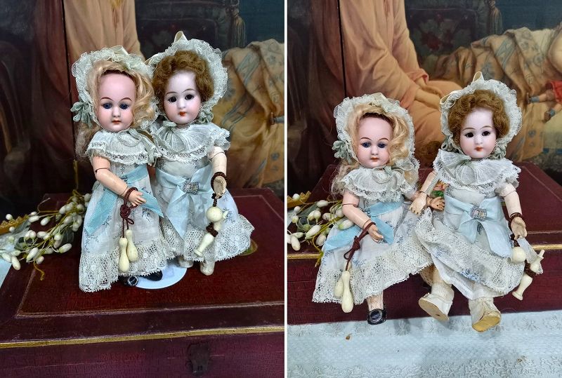 Most Beautiful French Bisque Bebe Twins in Presentation for French