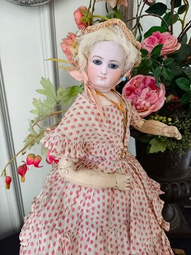 Very rare Bisque Poupee by Victor Clement on original Body