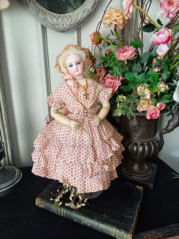 Very rare Bisque Poupee by Victor Clement on original Body