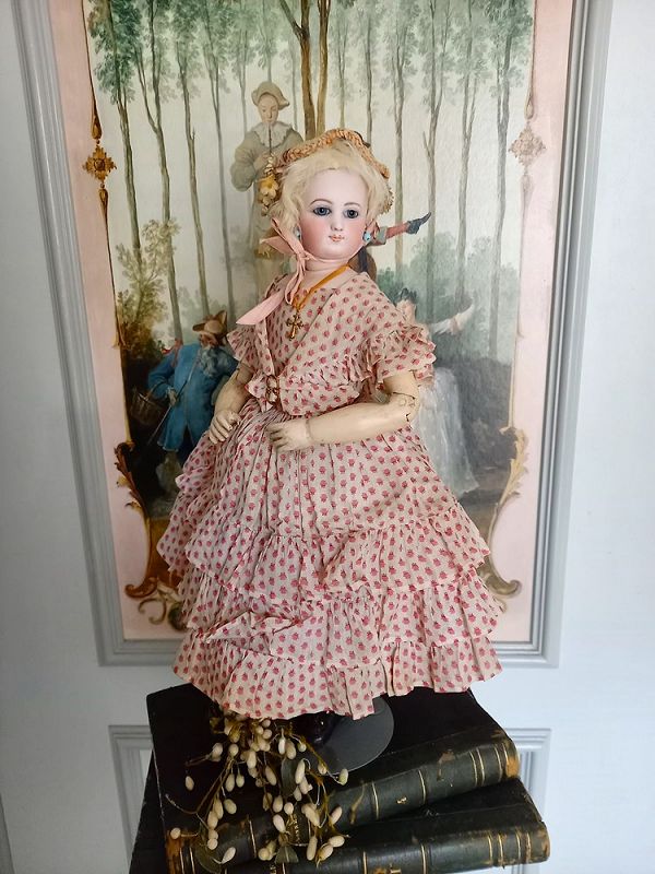 Very rare Bisque Poupee by Victor Clement on original Body